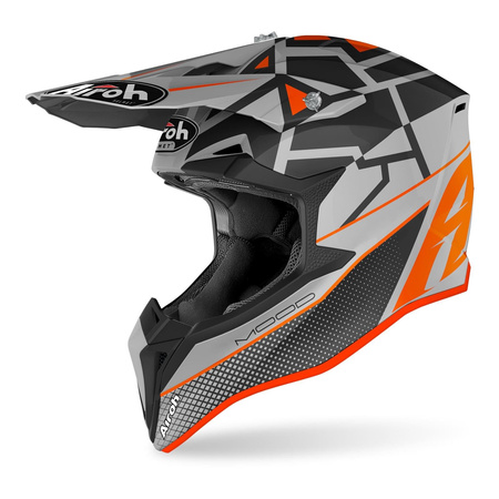 Kask cross Airoh WRAAP MOOD ORANGE MATT pomarańczowy szary czarny